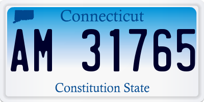 CT license plate AM31765