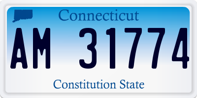 CT license plate AM31774