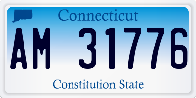 CT license plate AM31776