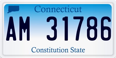 CT license plate AM31786