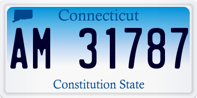 CT license plate AM31787