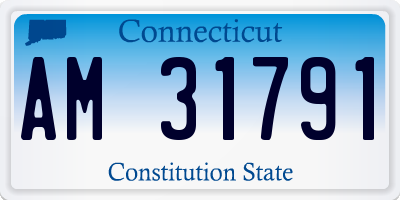 CT license plate AM31791