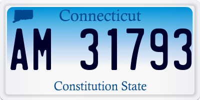 CT license plate AM31793