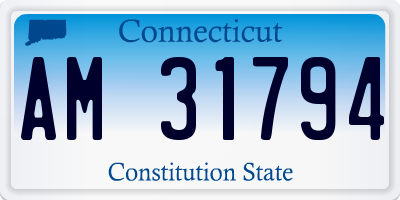 CT license plate AM31794