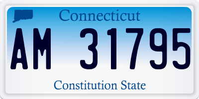CT license plate AM31795