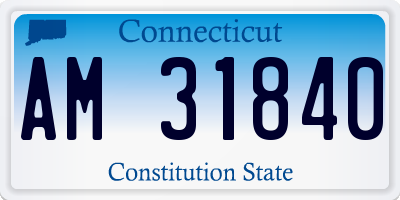 CT license plate AM31840