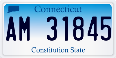 CT license plate AM31845
