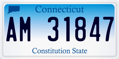 CT license plate AM31847