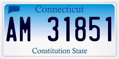 CT license plate AM31851