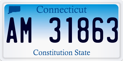 CT license plate AM31863