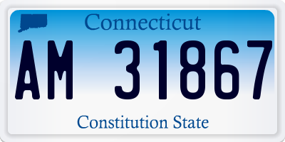 CT license plate AM31867