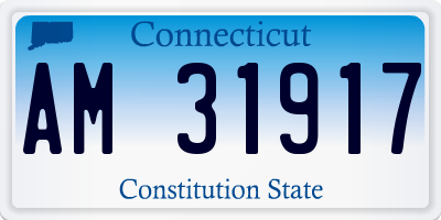 CT license plate AM31917