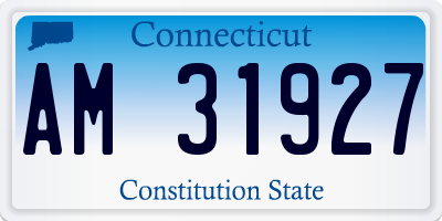 CT license plate AM31927