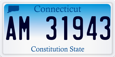 CT license plate AM31943