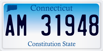 CT license plate AM31948