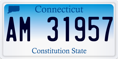 CT license plate AM31957