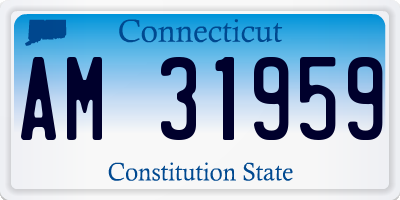 CT license plate AM31959