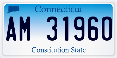 CT license plate AM31960