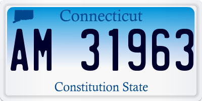 CT license plate AM31963