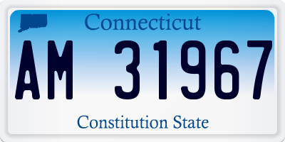 CT license plate AM31967