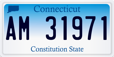 CT license plate AM31971