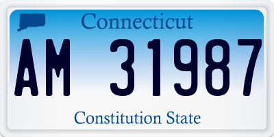 CT license plate AM31987