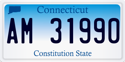 CT license plate AM31990