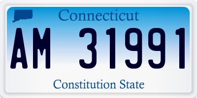 CT license plate AM31991