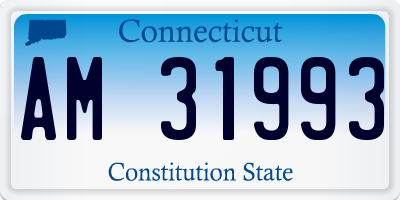 CT license plate AM31993