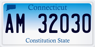 CT license plate AM32030