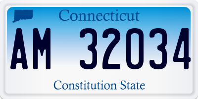 CT license plate AM32034