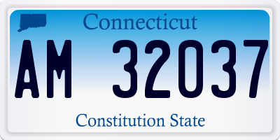 CT license plate AM32037