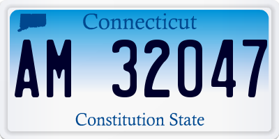 CT license plate AM32047