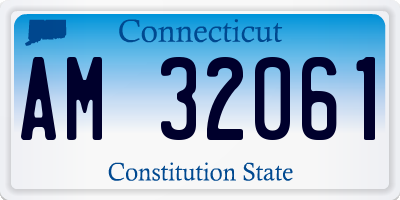CT license plate AM32061