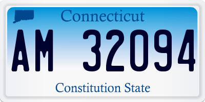 CT license plate AM32094