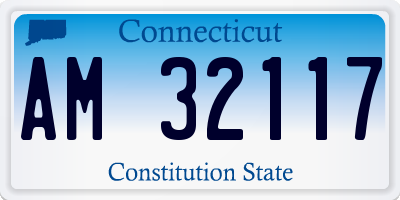 CT license plate AM32117