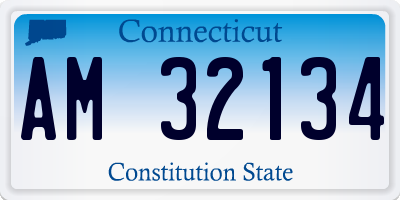 CT license plate AM32134