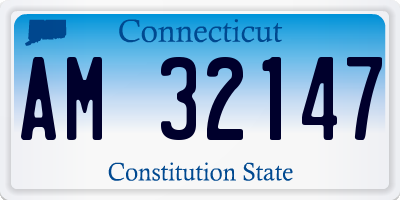 CT license plate AM32147