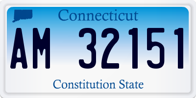 CT license plate AM32151