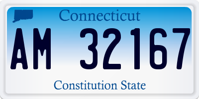 CT license plate AM32167
