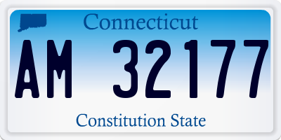 CT license plate AM32177