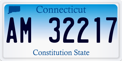 CT license plate AM32217