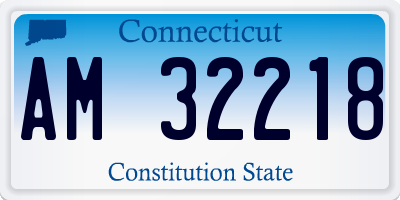 CT license plate AM32218