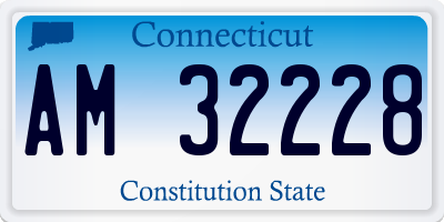 CT license plate AM32228