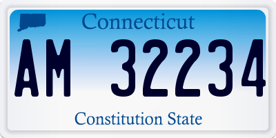CT license plate AM32234