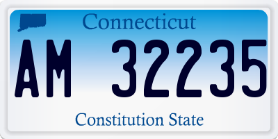 CT license plate AM32235