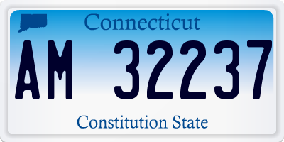 CT license plate AM32237