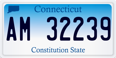 CT license plate AM32239