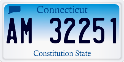 CT license plate AM32251