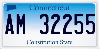 CT license plate AM32255